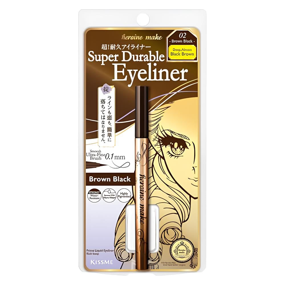 Heroine Make KissMe Prime Liquid Eyeliner | 0.1mm tip | Brown Black