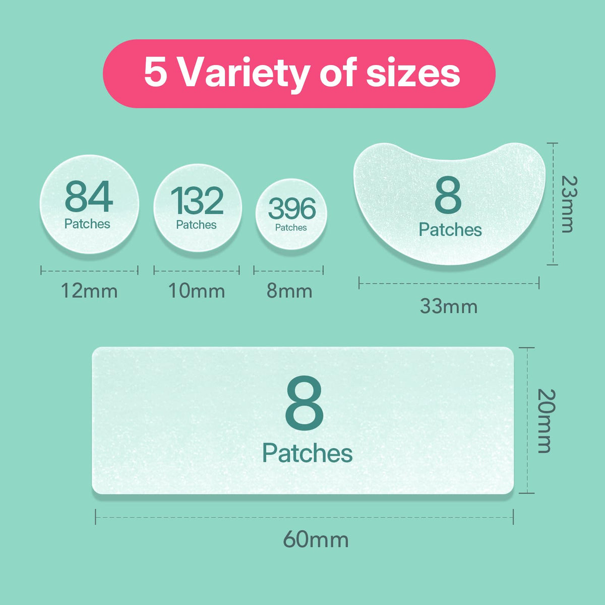 NITEEN 628 Count Pimple Patches for Face, 5 Sizes Hydrocolloid Acne Patches