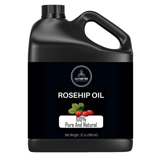 Naturevibe Botanicals Rosehip Oil 32 oz | 100% Pure Rosehip Seed Oil for Face, Skin & Hair | Natural Rose Hip Carrier Oil for Body Care & DIY Beauty
