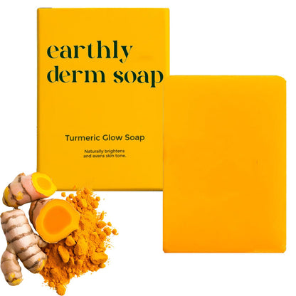 Earthly Derm Turmeric Glow Soap, Natural Handmade Bar, Gentle Cleansing and Moisturizing, for All Skin Types (1PCS, 3.5OZ)