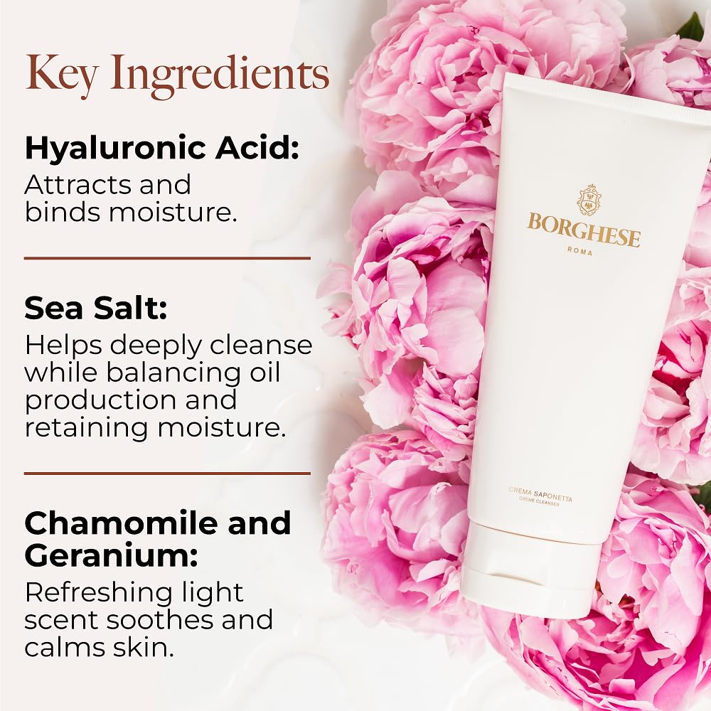 Borghese Crema Saponetta Creme Cleanser - Gentle Pore Facial Cleanser