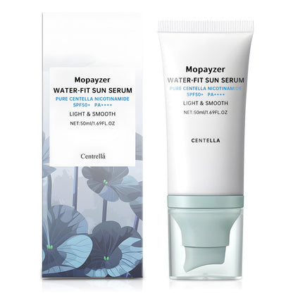 Centella Sunscreen SPF 50, Hyalu Cica Sunscreen for Face, Water Resistant Strong UV Protection No White Cast, Madagascar Face Sun Screen Oil Free, Water Fit Sun Serum(Blue 1)