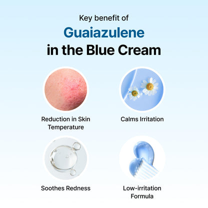 DearKlairs Blue Calming Cream - Face Moisturizer for Redness Relief, 2.11oz