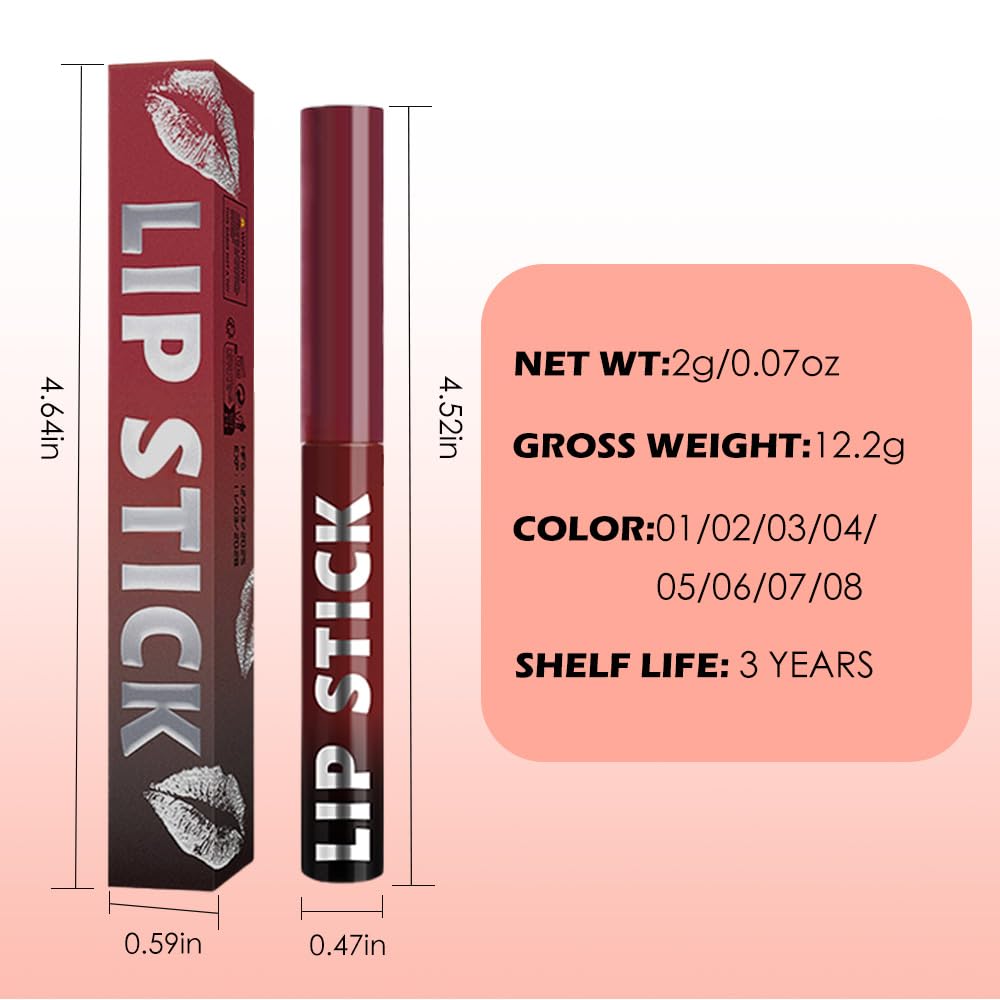 IATMOMOD Maroon Red Matte Lipstick for Women Mature, Long Lasting Waterproof Transfer-Proof Vegan Lip Bar, 24 Hours Moisturizing Natural Lip Stain, All-Day Lip Color M07#