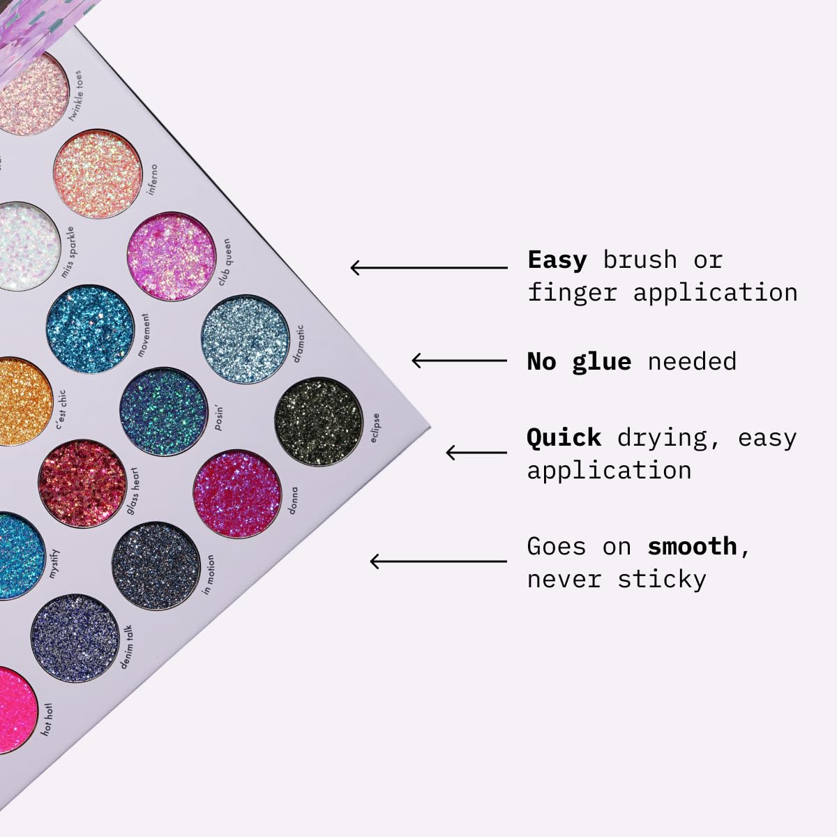 KARA BEAUTY ELECTRIC DISCO Glitter Eyeshadow Palette – 30 Color Pressed Glitter Makeup Palette for Face, Body & Eyes No Glue Needed Chunky & Fine Glitter for Rave, Festival Makeup Mermaid Vibes & More