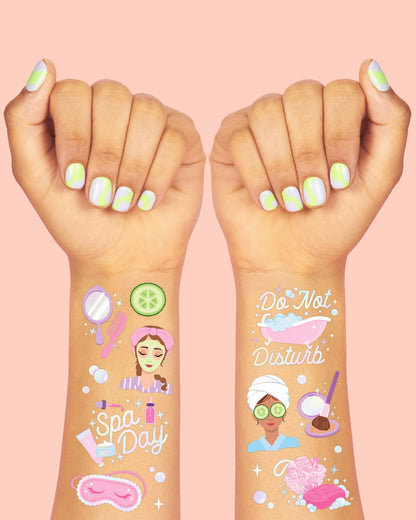 xo, Fetti 62pc Girls Spa Temporary Tattoos | Kids Party Sleepover Birthday