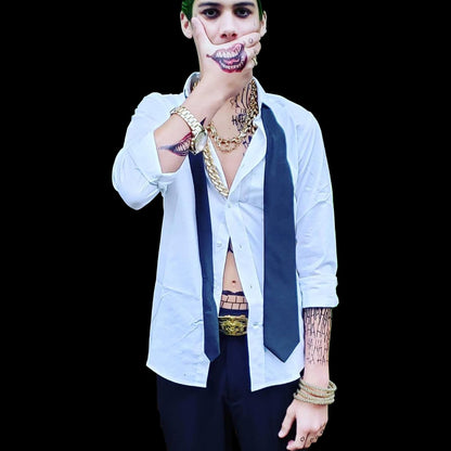 Joker Temporary Tattoos 4 Sheets Men Halloween Cosplay
