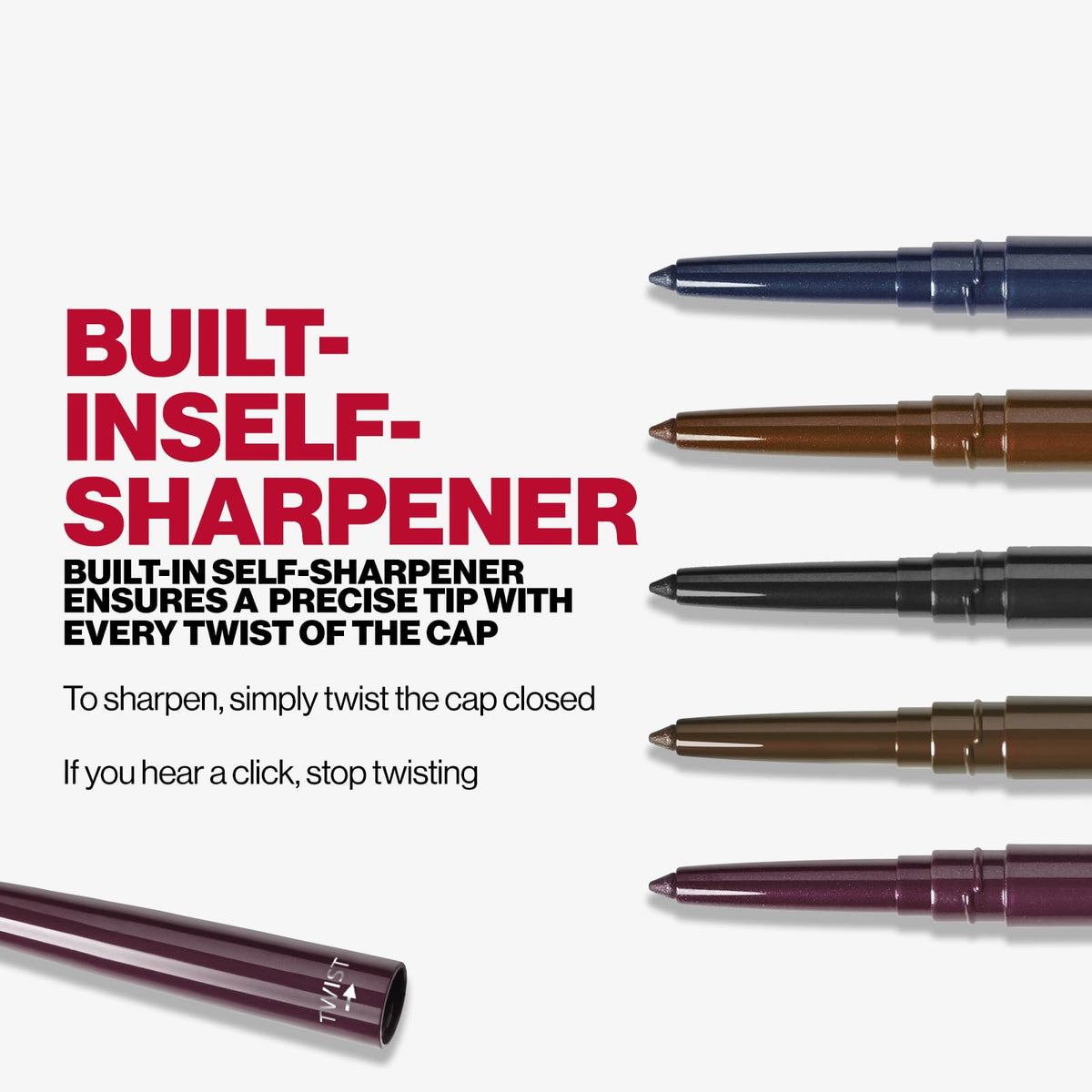 Smashbox Always Sharp Longwear Kohl Eyeliner Pencil | Self-Sharpening Cap When You Twist | Long Lasting, Waterproof Eyeliner, 0.01 Ounce, Raven