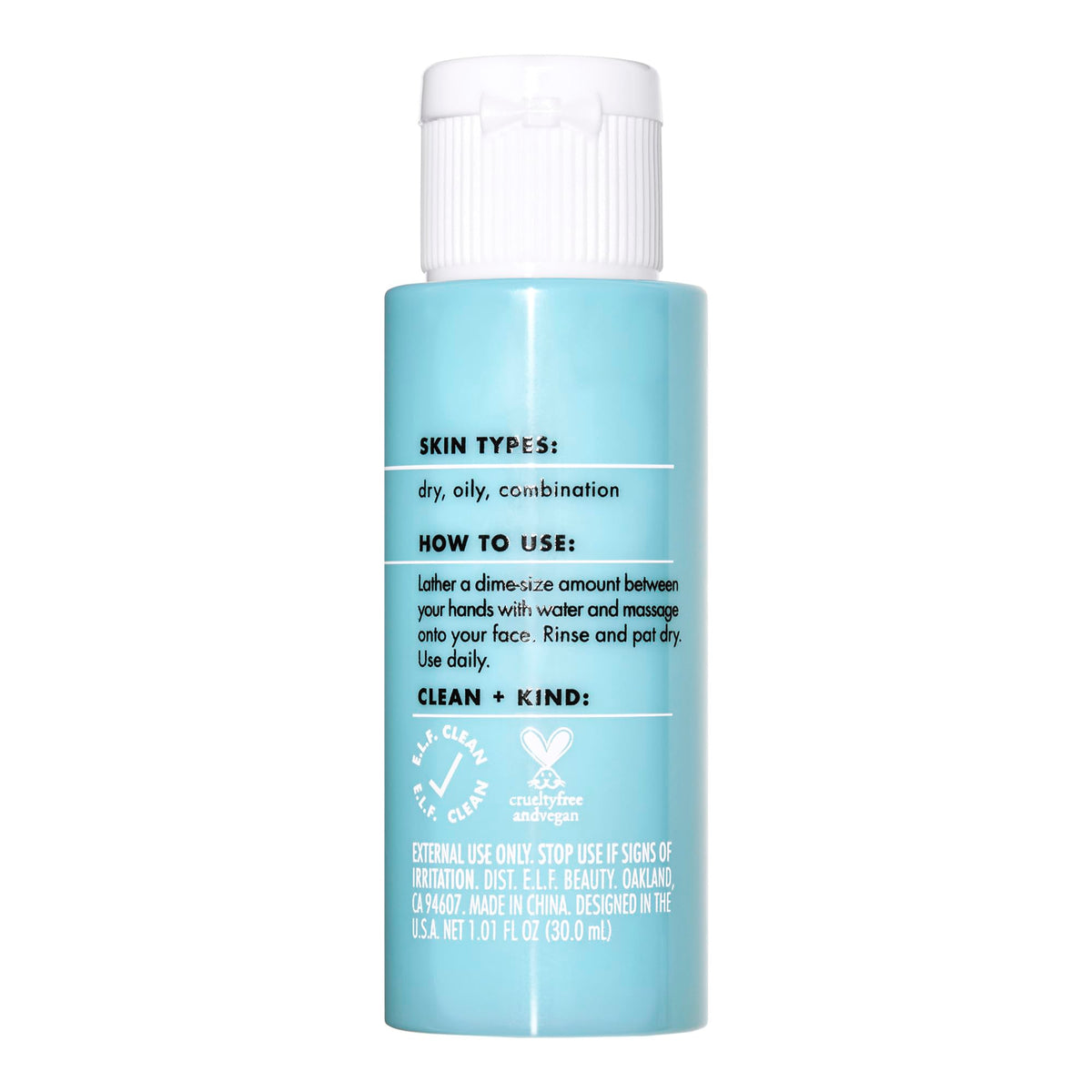 e.l.f. SKIN Holy Hydration! Daily Cleanser Mini, Face Cleanser For Washing Away Excess Oil, Impurities & Makeup, Made With Hyaluronic Acid, Vegan & Cruelty-Free