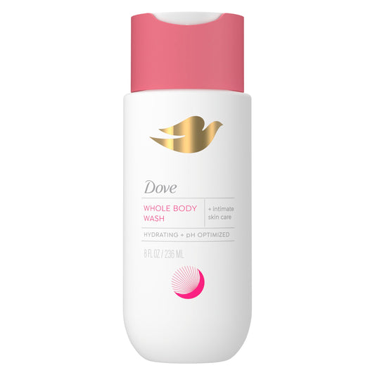 Dove Whole Body +Intimate Wash for Women, Unscented pH-optimized, 8 oz