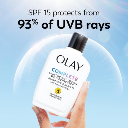Olay Complete All Day Moisturizer with Broad Spectrum SPF 15 Normal, Sunscreen for Face, 4 Fl Oz (Pack of 1)