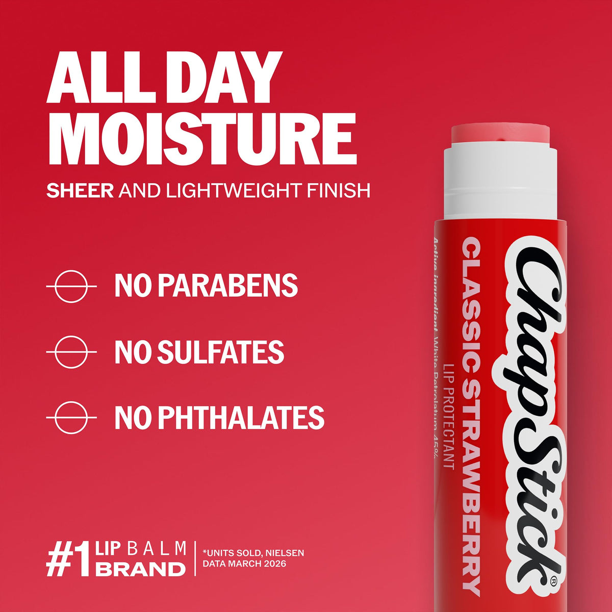 ChapStick Classic Strawberry Lip Balm Tubes, Lip Care and Lip Moisturizer - 0.15 Oz (Pack of 12)