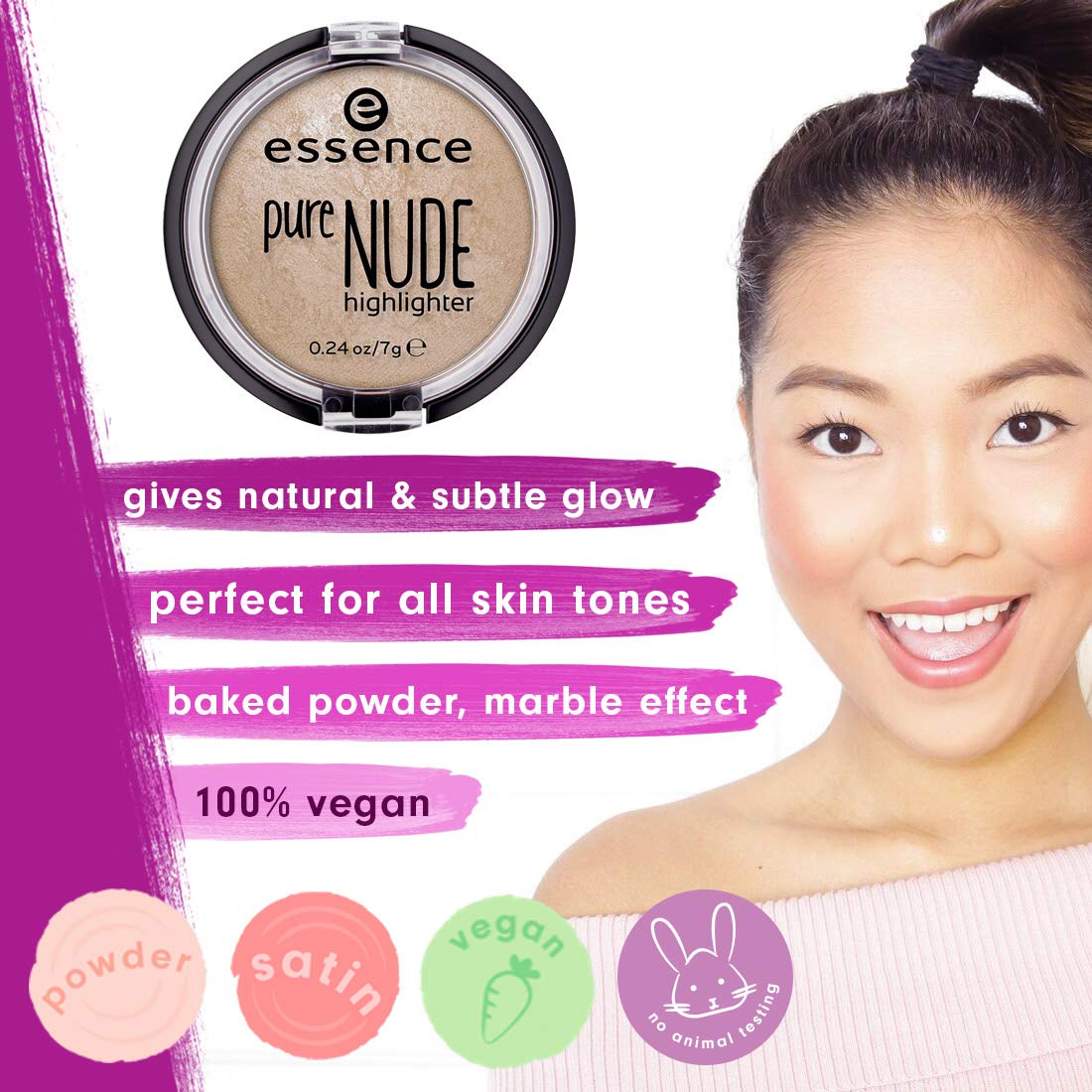 essence Pure Nude Highlighter, Natural Radiance Makeup (10 Be My Highlight)