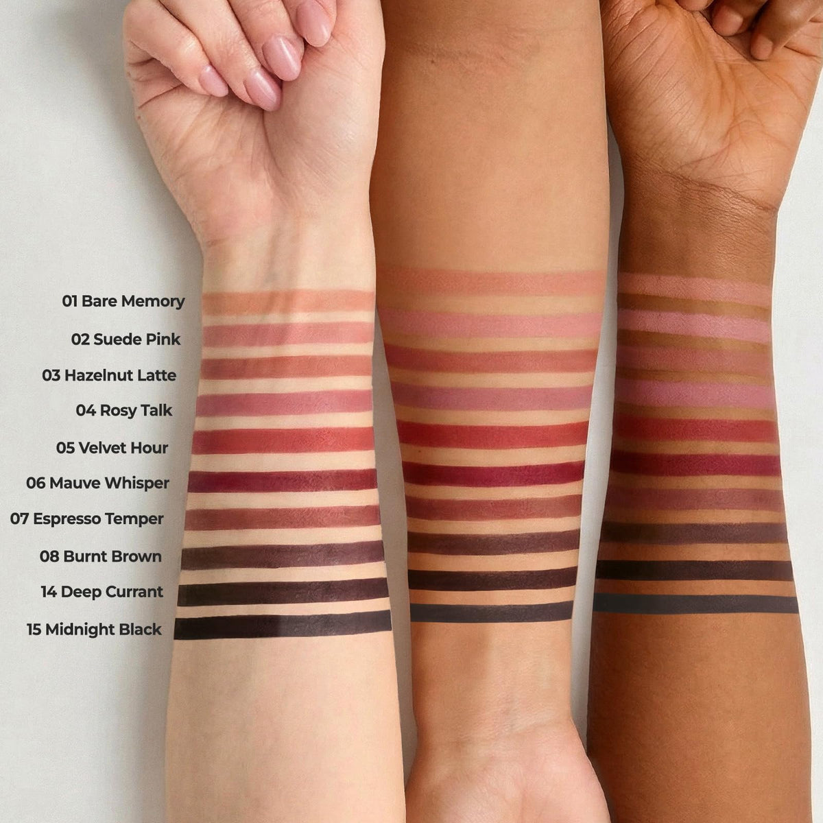 Laka Lip Liner - Smooth & Blendable Soft Matte Lip Contour Pencil for Shaping & Overlining Lips | Waterproof Formula, Oil-Cleanse Off, Long-Lasting Wear | #08 Burnt Brown (Deep Cocoa Brown)