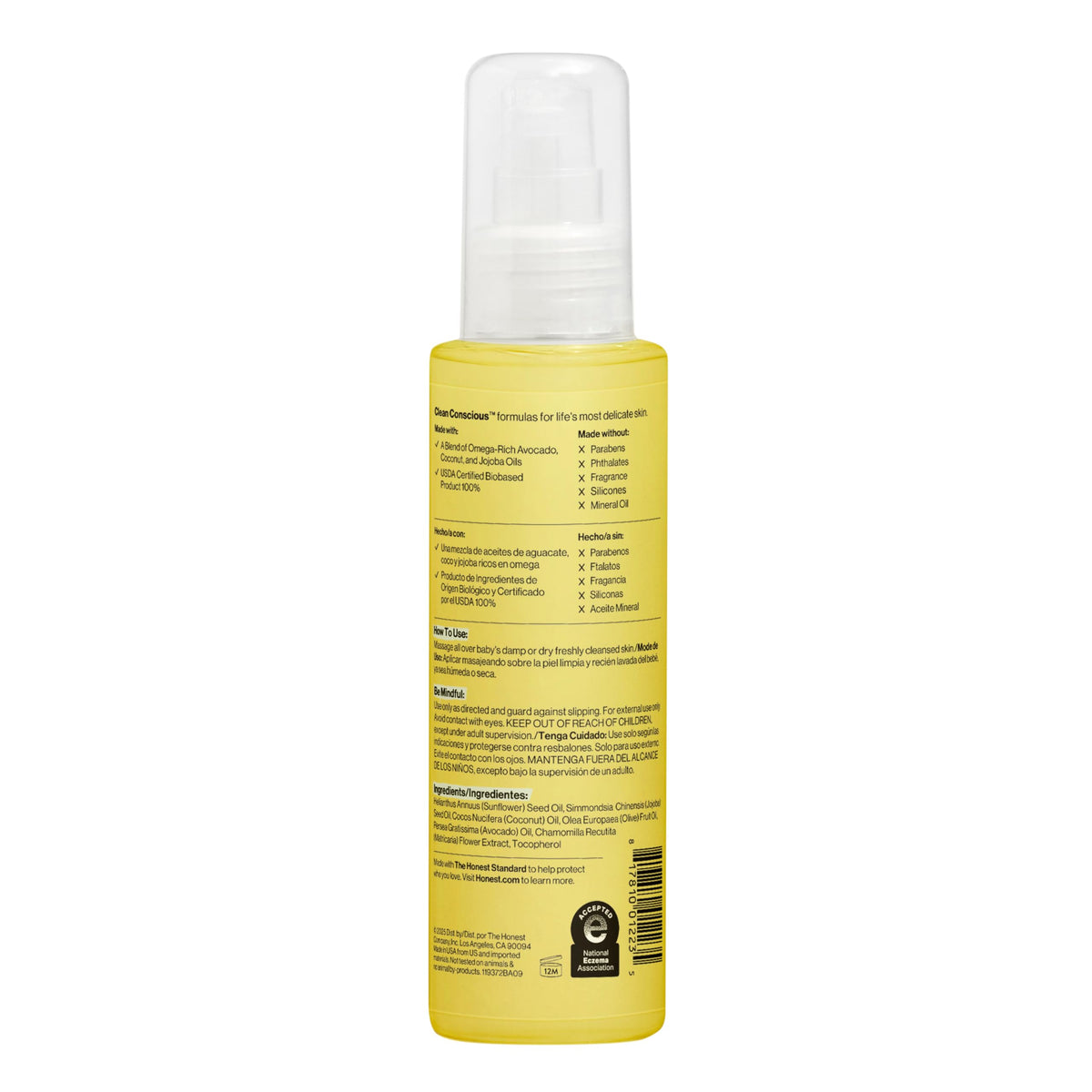 The Honest Company Body Oil, Hypoallergenic, Fragrance-Free, 4.0 fl oz