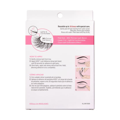 Kiss Lash Couture Luxtensions Collection False Eyelashes Multipack, 'Volume Full Set', 14 mm, Super Slim Band, Light & Flexible Wear, Flat Lash & Laser Cut Technology, Includes 4 Pairs of Strip Lashes