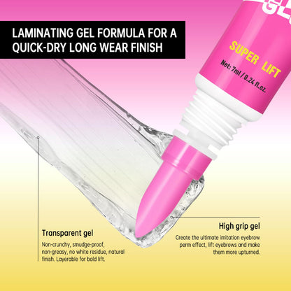 2 Pcs Clear Eyebrow Glue, Powerful Instant Shaping Transparent Eyebrow Gel, Long-Lasting Maintenance and Lifting for 24 Hours, Built-in Styling Comb, All Day Long-Lasting Makeup