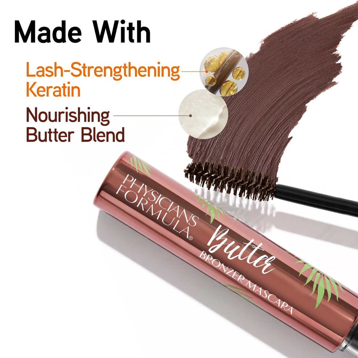 Physicians Formula Butter Bronzer Mascara, Keratin-Infused, Nourishing Butter Blend Formula, Volumizes & Lengthens - Bronze