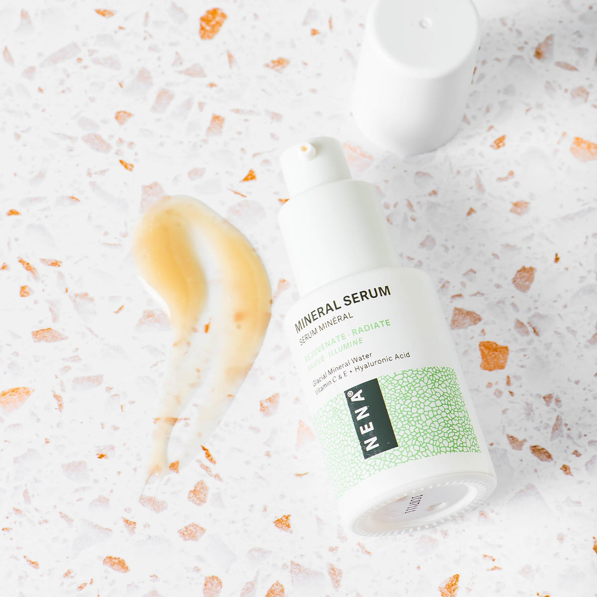 NENA Skincare Mineral Serum - Vitamin C Serum with Hyaluronic Acid - Face Lotion for Deep Hydration, Firmness and Elasticity - All Skin Types - 1 oz