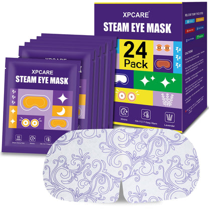XPCARE 24 Pack Steam Eye Mask Disposable for Dry Eyes Cornea Care-Lavender