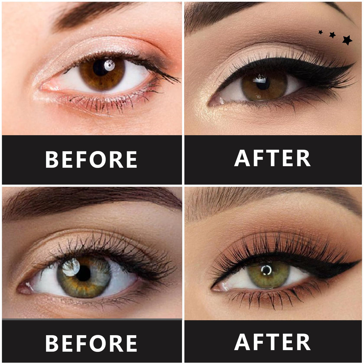 QIUFSSE 5PCS Liquid Eyeliner Stamp Pen Set,Eyeliner Liquid Liner Black