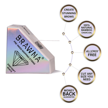 BRAWNA Upgraded Eyebrow Mapping String, 30 M (100 Ft), White