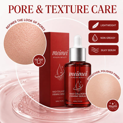 Meimei Firming Serum, NAD+ Firming Serum, Collagen Extract & Peptides Facial Serum, Anti-Aging Serum, with Wrinkle Appearance, Elasticity & Pore Care, Suitable for All Skin Types, 30ml / 1 Floz