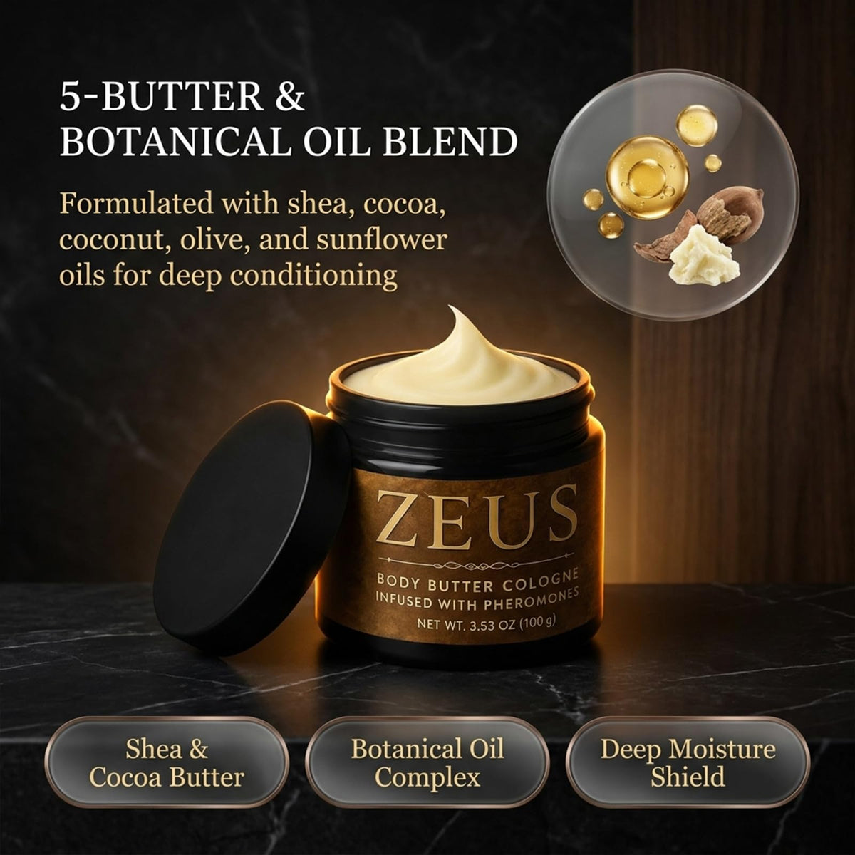 ropceer Zeus Body Butter Cologne for Men, Moisturizing Body Butter