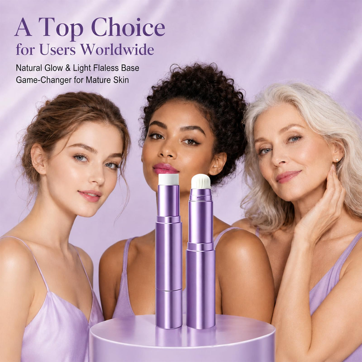 2Pcs Foundation Stick, Changing Foundation Stick, 2-in-1 Color-Changing Foundation Stick, Hydrating, Long-Lasting, Lightweight Matte Concealer Foundation Stick