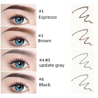 Grey Eyebrow Pencil,2Pcs Professional Micro Brow Pencil with Spoolie Brush