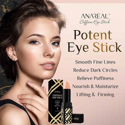 ANAREAL Caffeine Under Eye Balm Stick (1 Pack) – Hydrating Eye Care for Dark Circles & Puffiness, Cooling Eye Balm Stick for Eyes, Face & Under Eye Bags