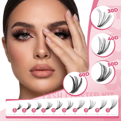 Wispy Lash Clusters Kit 800pcs Lash Extension Kit DIY Eyelash Clusters 30D&40D&50D Lashes Clusters 8-18mm With Lash Bond and Seal, Lash Tweezers, Lash Remover，Lash Brush