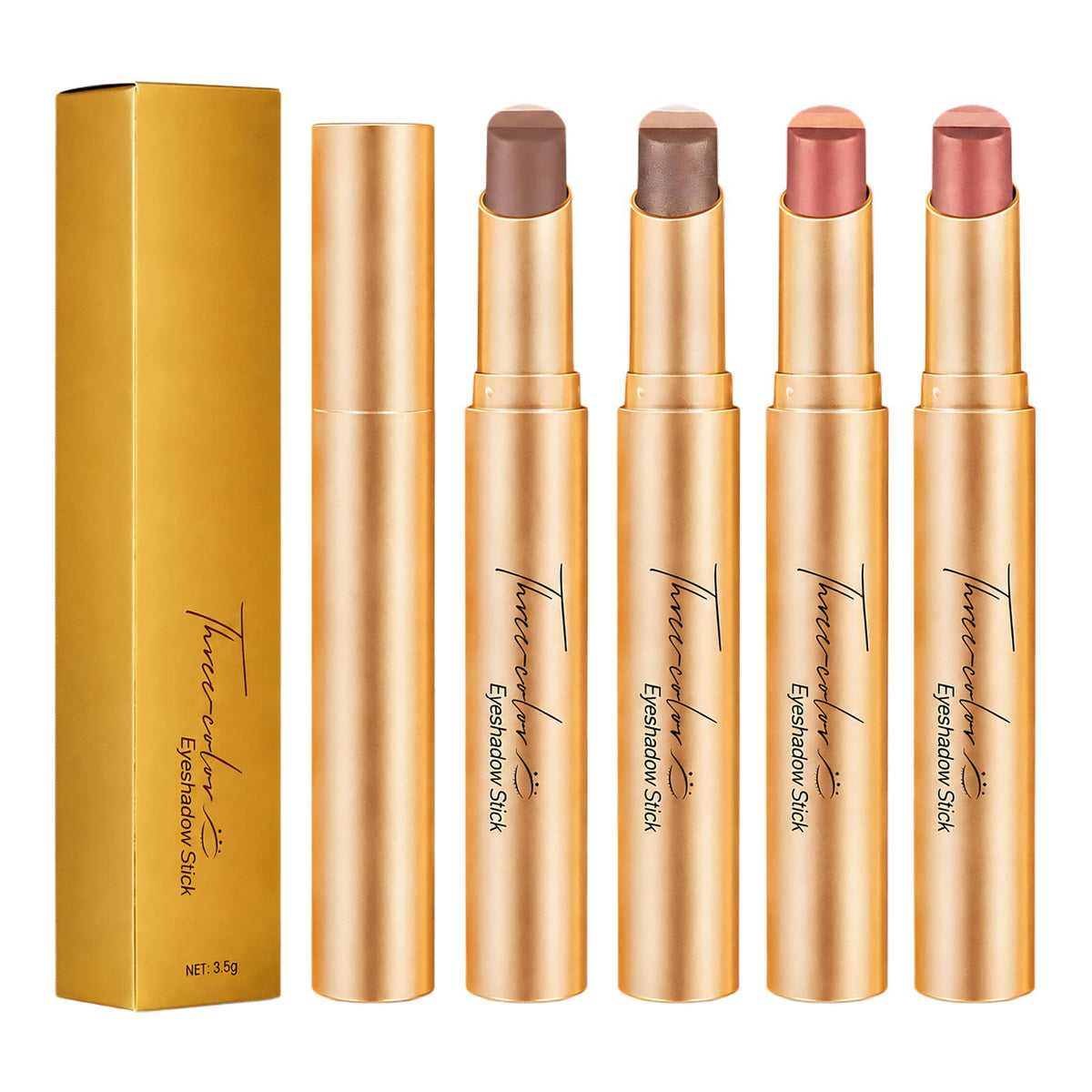 4 Pack Eyeshadow Stick Set,3 Color Gradient Shimmer Multi Color Eye Shadow