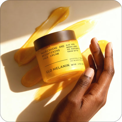 Glo Melanin Nourishing Face Cream – Hydrating Daily Moisturizer for Radiant, Even-Looking Skin – Vegan, Paraben-Free Formula for a Healthy Glow (2 oz)
