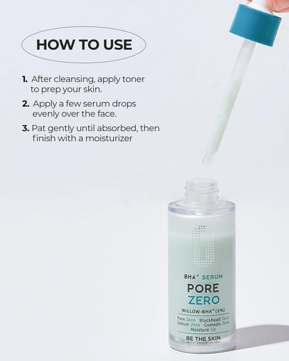 BE THE SKIN Pore Zero BHA Serum for Blackheads, AHA + Cica, 1.01 fl oz