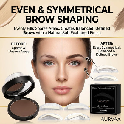 Aurvaa Brow Stamp, Aurvaa Eyebrow Stamp, Includes 3 Shapes (Light Brown)