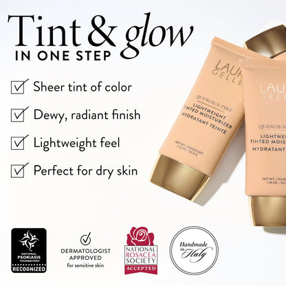LAURA GELLER Quench-n-Tint Tinted Moisturizer, Hydrating - Porcelain/Fair