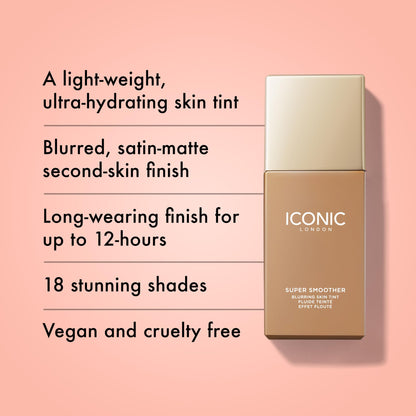 ICONIC LONDON Super Smoother Blurring Skin Tint | Neutral Medium, 1 Fl Oz