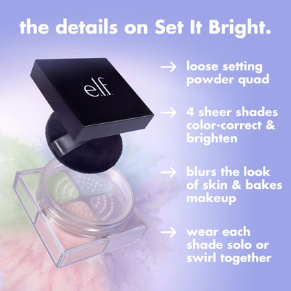 e.l.f. Set it Bright Powder Quad, Light-Medium