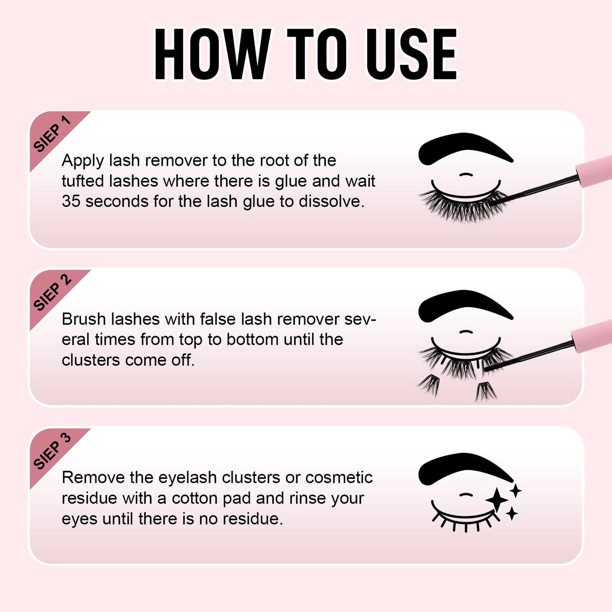 Cluster Lash Glue Remover 5 ML Lash Remover for Cluster Lashes Soothing Oil Lash Glue Remover Mascara Wand Eyelash Extension Remover Self Use at Home