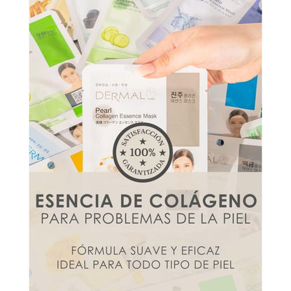 DERMAL 16 Collagen Korean Essence Sheet Mask Variety Pack, Aloe Cica & More