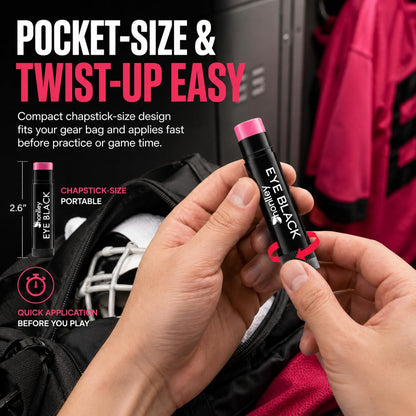 Honlley Hot Pink Football Eye Black Stick, Grease Face Body Paint Halloween