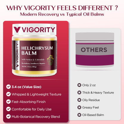Vigority Helichrysum Balm Soothes & Repairs: Restorative Arnica Cream with Calendula for Fragile, Thin Skin & Bruise-Prone – Moisturizes, Revitalizes & Strengthens Skin Barrier for Adult Seniors 3.4oz