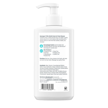 Neutrogena Ultra Gentle Cream to Foaming Face Wash, 12 fl oz