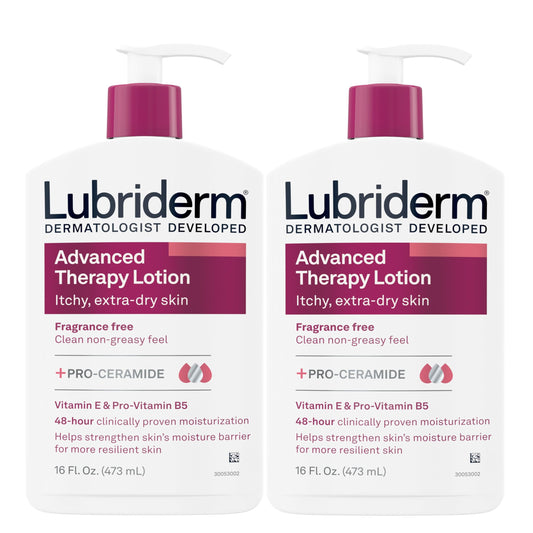 Lubriderm Advanced Therapy Body Lotion, Fragrance Free, 16 fl. Oz, 2 Pack