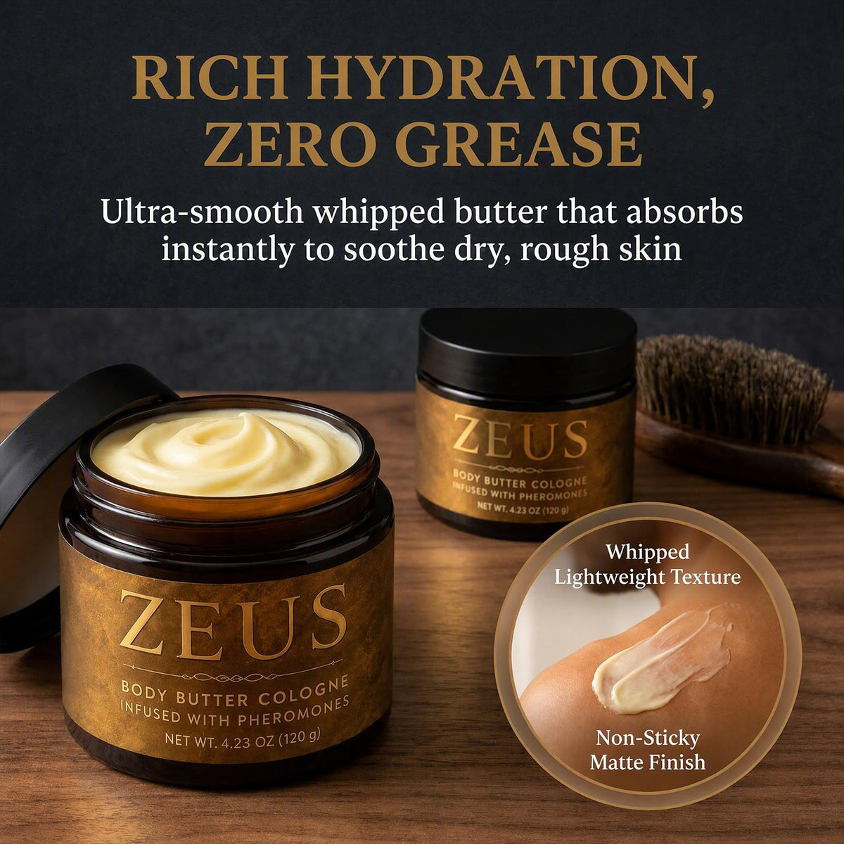 ropceer Zeus Body Butter Cologne for Men, Moisturizing Body Butter