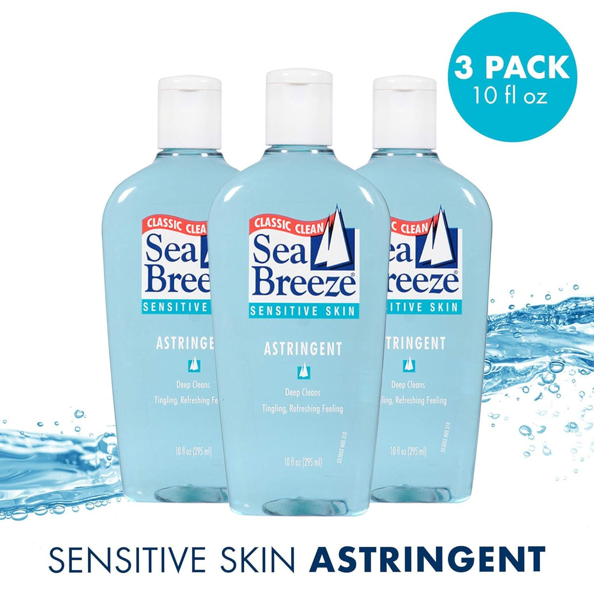 Seabreeze Deep Cleaning Facial Astringent for Sensitive Skin, 10 Fluid Ounce (Pack of 3) (SE03052WM)