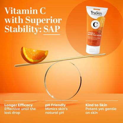 TruSkin Vitamin C Brightening Face Scrub with Yuzu Lemon, 4 fl oz