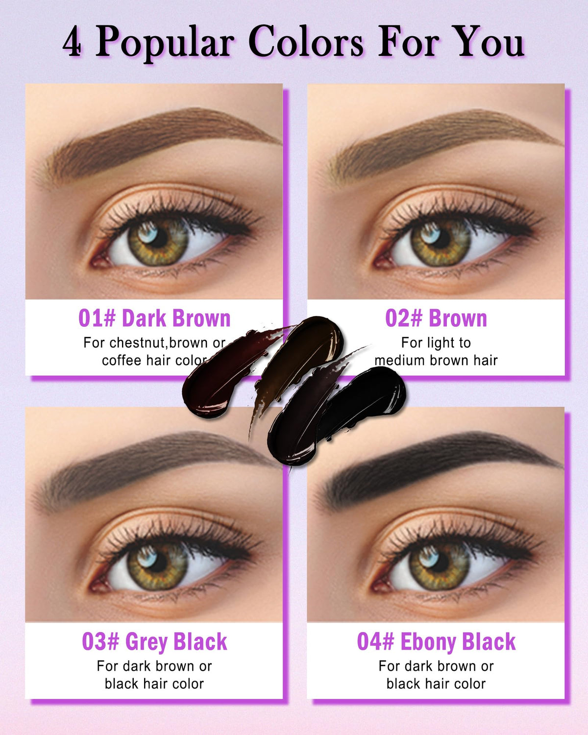Eyebrow Gel Tattoo Waterproof,Dark Brown Eye Brow Stain Peel Off for Women