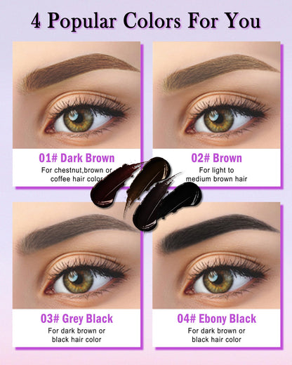 Eyebrow Gel Tattoo Waterproof,Dark Brown Eye Brow Stain Peel Off for Women